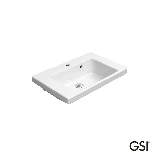 Porcelain Washbasin Norm 60x40 With Tap Hole GSI White