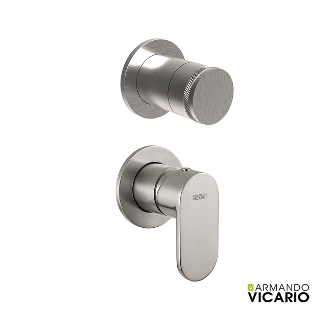 Μίκτης Εντοιχισμού 2 εξόδων SLIM VICARIO, Inox Finish