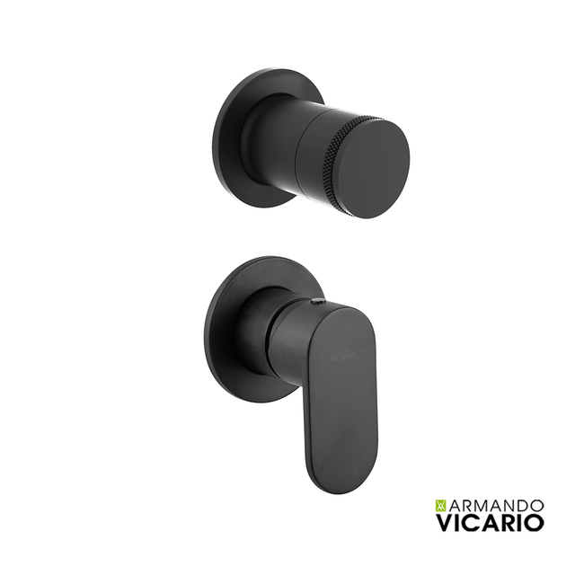 Μίκτης Εντοιχισμού 2 εξόδων SLIM VICARIO, Black Matt
