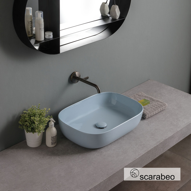 Glam Porcelain Washbasin 56x39 Scarabeo Air Glossy