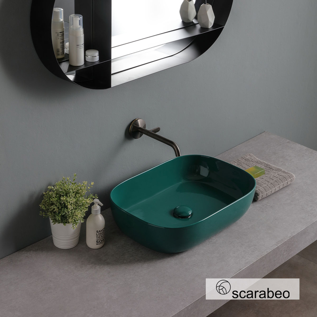 Glam Porcelain Washbasin 56x39 Scarabeo Musk Glossy