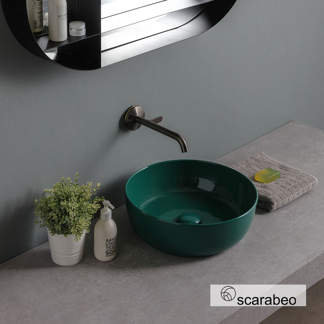 Glam Porcelain Washbasin Φ39 Scarabeo Musk Glossy