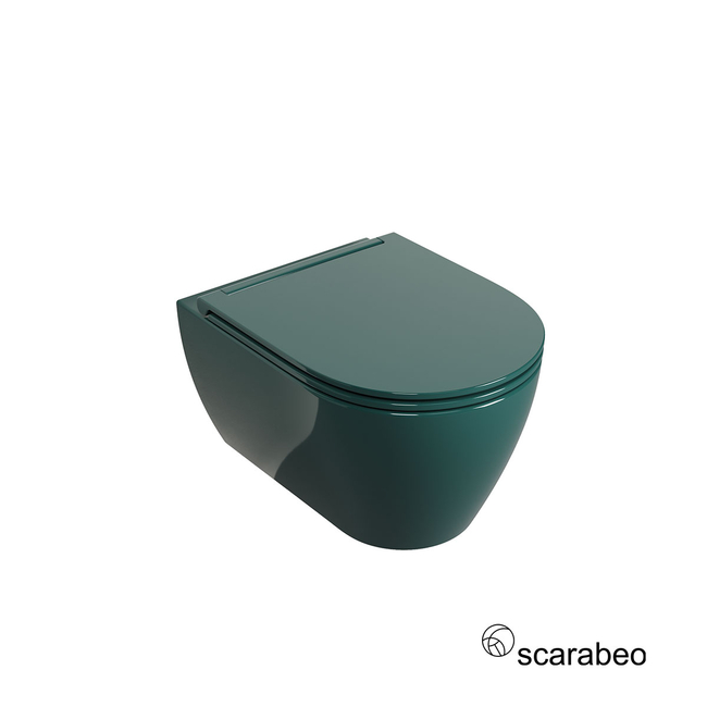 Wall-Hung WC GLAM/50.5 Twist With Slim Soft Close Cover, Scarabeo Musk Glossy