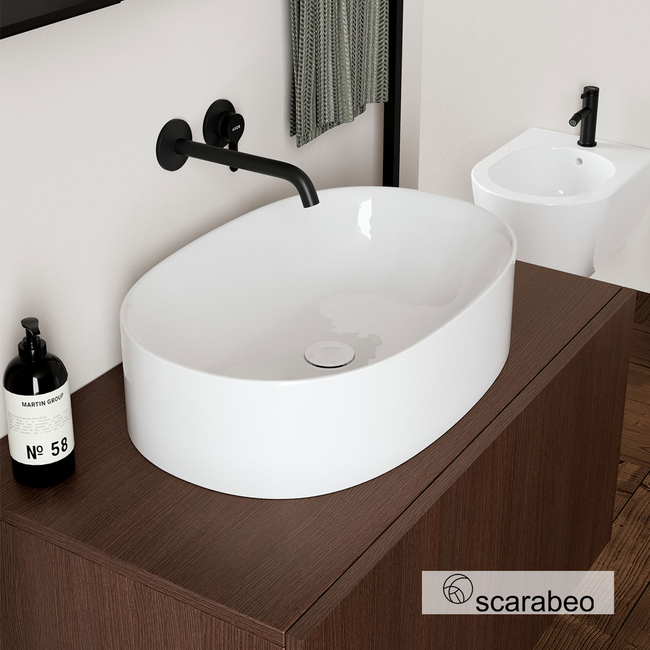 Porcelain Washbasin Skinny 50x40 Scarabeo White