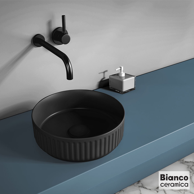 Porcelain Washbasin ETNA-S Φ36 Bianco Ceramica Black Matt