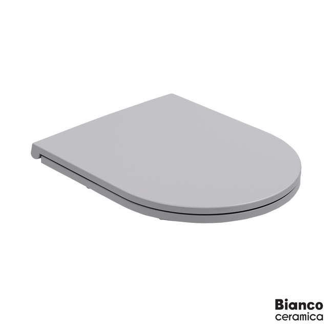 LENTA Slim Soft Close WC Seat Cover Bianco Ceramica Stone Grey