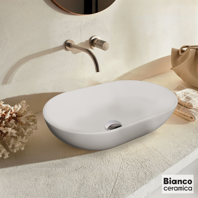Porcelain Washbasin LOOP 57.5 x36.5 Bianco Ceramica White Matt