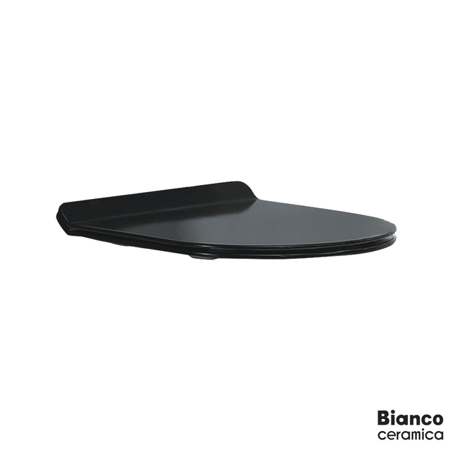WC Seat Cover AD120 Slim Soft Close, Bianco Ceramica Black Matt