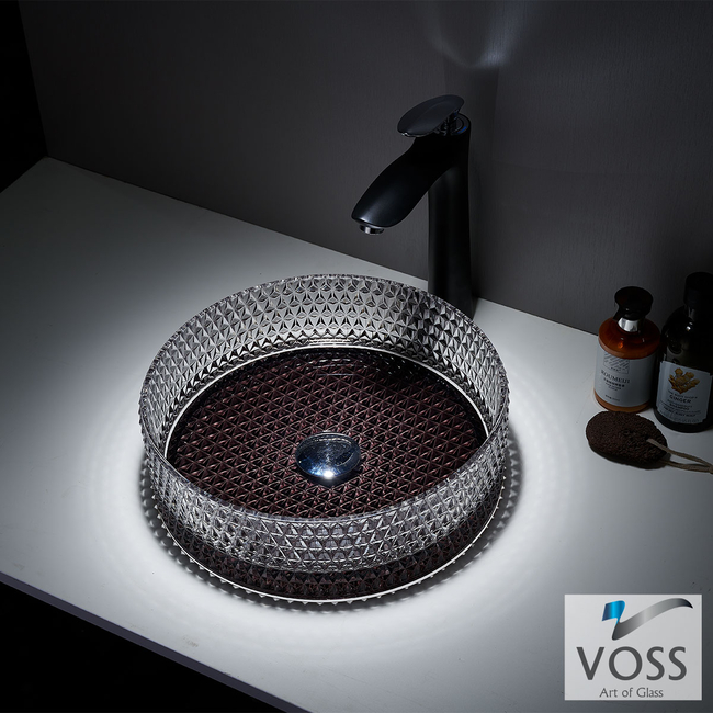 Glass Washbasin RING-D Φ40 Voss Glass Black