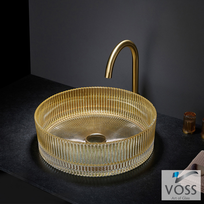 Glass Washbasin RING-S Φ40 Voss Glass Gold
