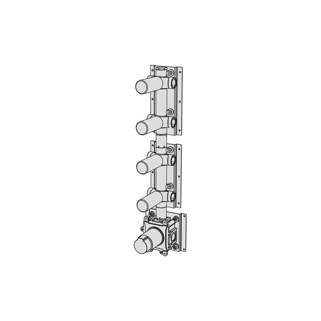 Built-in part for thermostatic mixer with 4-ways manifold - 3/4" connections brushed rose?
