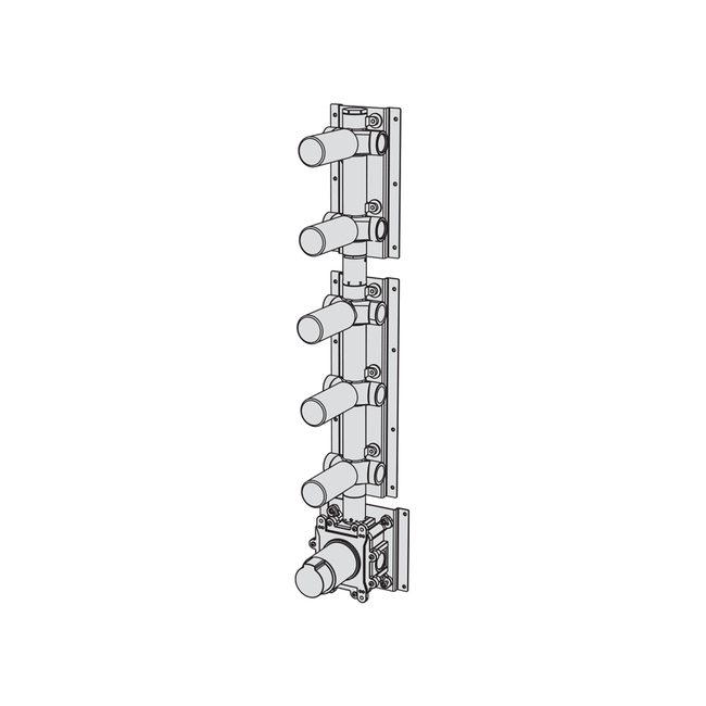 Built-in part for thermostatic mixer with 5-ways manifold - 3/4" connections brushed rose?