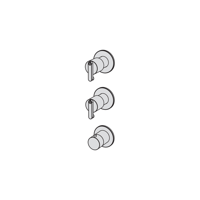 External part for thermostatic built-in mixer with 2-ways manifold - 3/4" connections brushed carbon