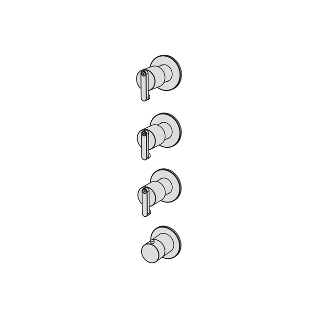 External part for thermostatic built-in mixer with 3-ways manifold - 3/4" connections brushed carbon