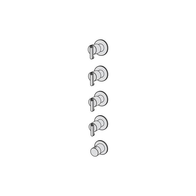 External part for thermostatic built-in mixer with 4-ways manifold - 3/4" connections brushed rose?