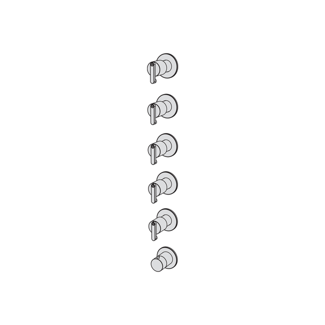 External part for thermostatic built-in mixer with 5-ways manifold - 3/4" connections brushed rose?