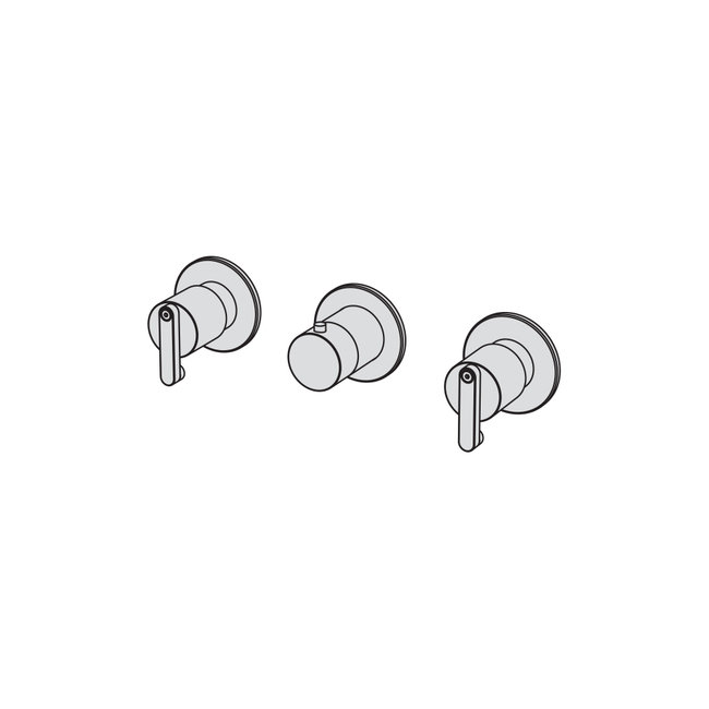 External part for thermostatic built-in mixer with two stop valves - 3/4" connections brushed rose?
