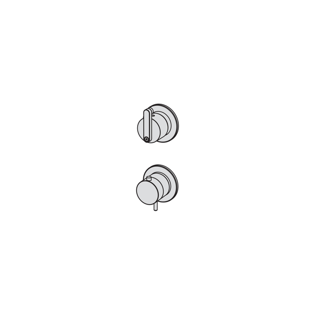 External part for built-in thermostatic shower mixer with integrated 3-ways diverter, for both vertical and horizontal installation brushed bronze