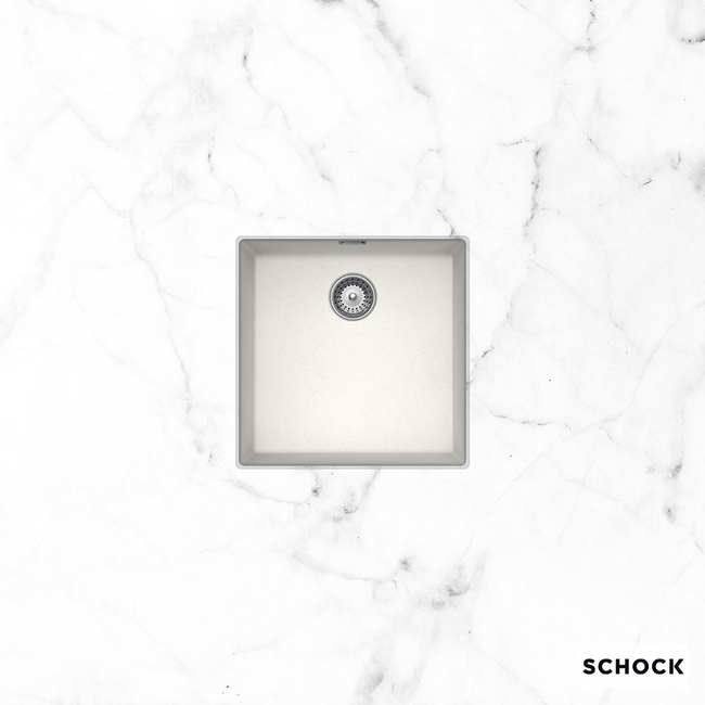 Νεροχύτης Κουζίνας Γρανίτη Manhattan Υποκαθήμενος 45,6x45,6 Schock Cristalite Super White Granite