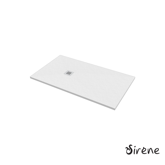 Ντουζιέρα Cast Marble (Χυτό μάρμαρο) με Βαλβίδα Slate 140 x 80 Sirene White Matt