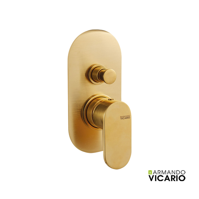 2-Way Slim Vicario Built-In Mixer Brushed Gold