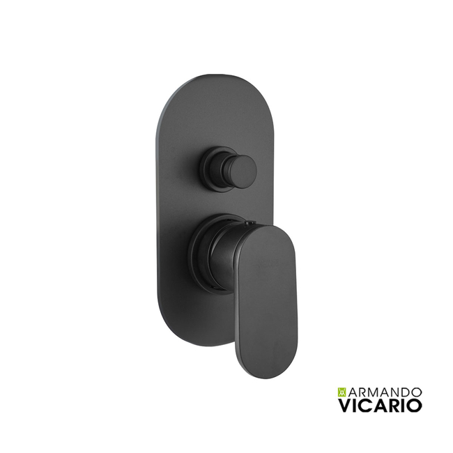 2 Way Slim Vicario Black Matt Built-In Mixer