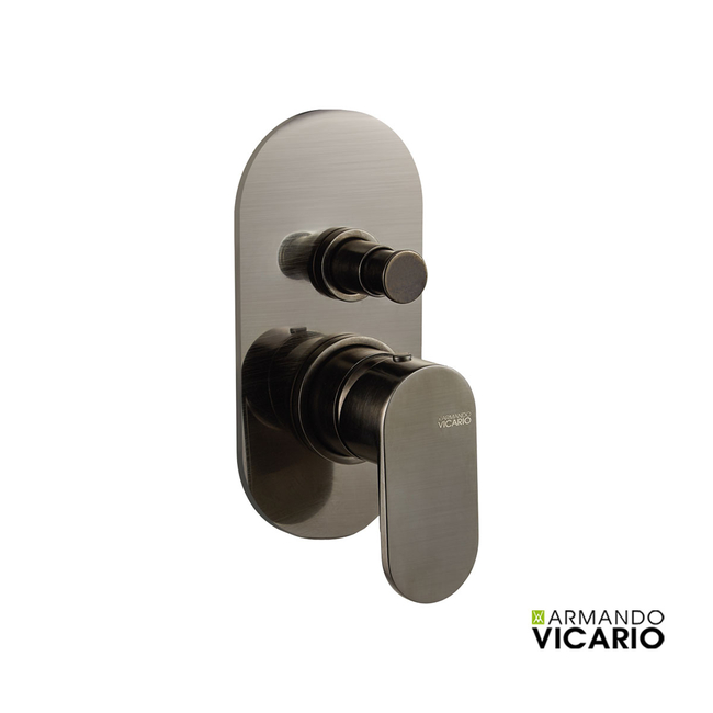 2-Way Built-In Mixer Slim Vicario Black Brushed