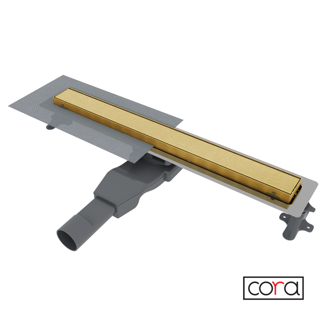 Επιδαπέδιο Κανάλι Ντουζιέρας 60cm, CORA Inox PVD Brushed Gold